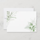 Watercolor Greenery Fern Rustic Wedding RSVP Karte (Rückseite)
