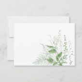 Watercolor Greenery Fern Rustic Wedding Save The Date (Rückseite)