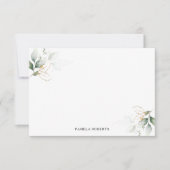 Watercolor Greenery Gold Blätter Persönliche | Bla Mitteilungskarte (Vorderseite)