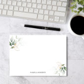 Watercolor Greenery Gold Blätter Persönliche | Bla Mitteilungskarte