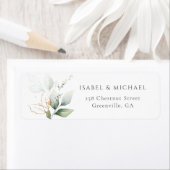 Watercolor Greenery Gold Foliage Rücksendeadresse (Insitu)