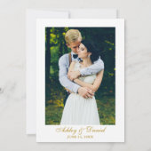 Watercolor Greenery Gold Geo Frame Foto Hochzeit Einladung (Rückseite)