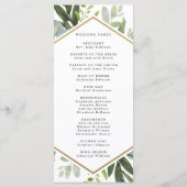 Watercolor Greenery Gold Hexagon Wedding Program Programm (Rückseite)