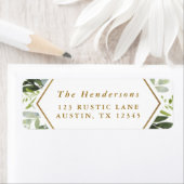 Watercolor Greenery Gold Script Adresse (Insitu)
