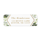 Watercolor Greenery Gold Script Adresse (Vorne)