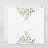 Watercolor Greenery Goldene geometrische SkriptWed Einladung (Rückseite)