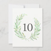 Watercolor Greenery Laurel Wreath Tischnummer (Vorderseite)