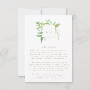 Watercolor Greenery Leaf Wreath RSVP Karte