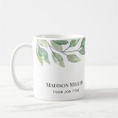 Watercolor Greenery Office Kaffeetasse (Links)