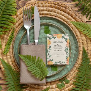 Watercolor Greenery Orange Blossom Modern Wedding  Einladung