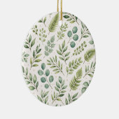 Watercolor Greenery Pattern | Botanical Leaves  Keramik Ornament (Rechts)