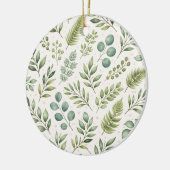 Watercolor Greenery Pattern | Botanical Leaves  Keramik Ornament (Links)