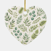 Watercolor Greenery Pattern | Botanical Leaves Keramik Ornament (Hinten)