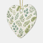 Watercolor Greenery Pattern | Botanical Leaves Keramik Ornament (Links)