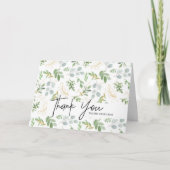 Watercolor Greenery Personalized Thank You Card Dankeskarte (Vorderseite)