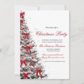 Watercolor Greenery Red Berries Christmas Party Einladung (Vorderseite)