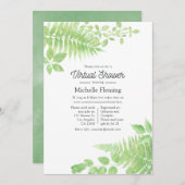 Watercolor Greenery Virtual Baby Shower Einladung (Vorne/Hinten)