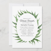 Watercolor Greenery Virtual Baby Shower Einladung (Vorderseite)