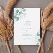 Watercolor Greenery Wedding Invitation Einladung