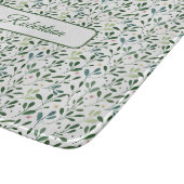 Watercolor greenery with name schneidebrett (Ecke)