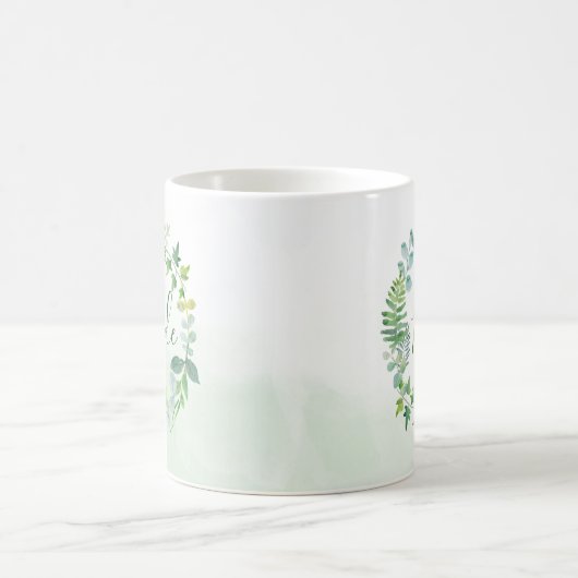 Watercolor Greenery Wreath Bride Kaffeetasse (Mittel)