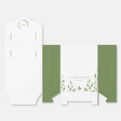 Watercolor Greenery Wreath monogram wedding green Geschenkschachtel (Ungefaltet)