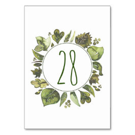Watercolor Greenery Wreath Wedding Tischnummern
