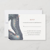 Watercolor Grey Geode Wedding RSVP (Vorderseite)