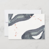 Watercolor Grey Geode Wedding RSVP Karte (Rückseite)