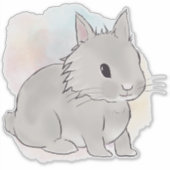 Watercolor Grey lionhead bunny Aufkleber (Vorderseite)