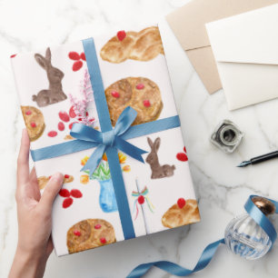 Watercolor Griechisch-Ostern Geschenkwrake Geschenkpapier