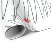 Watercolor Grün und Rote Weihnachtsbäume Geschenkpapier (Rolleneckpunkt)