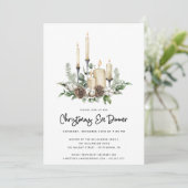 Watercolor Grüne Kerzen Abendessen (Stehend Vorderseite)