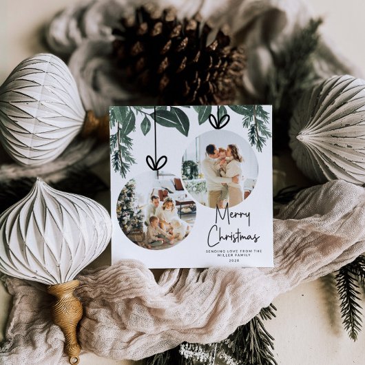 Watercolor Grüne Platz Weihnachten Foto