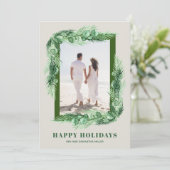 Watercolor Grüne Weihnachten Foto (Stehend Vorderseite)