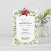 Watercolor Grüne Weihnachten Probe Abendessen Einladung (Stehend Vorderseite)