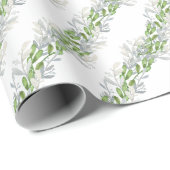 Watercolor Grüne Weihnachtsgärten Geschenkpapier (Rolleneckpunkt)