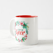 Watercolor Grüne Weihnachtskalender von Cheer Zweifarbige Tasse (Vorderseite Links)
