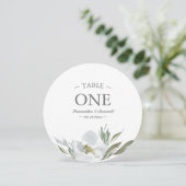 Watercolor-grüne weiße und graue Tischnummer (Stehend Vorderseite)