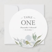 Watercolor-grüne weiße und graue Tischnummer (Rückseite)