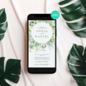 Watercolor Grüne Winter Wedding Party Einladung