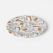 Watercolor GRYFFINDOR™ Hedwig-Muster Pappteller (Schrägansicht)