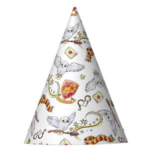 Watercolor GRYFFINDOR™ Hedwig-Muster Partyhütchen