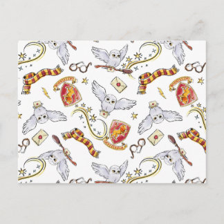 Watercolor GRYFFINDOR™ Hedwig-Muster Postkarte