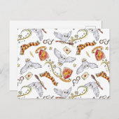 Watercolor GRYFFINDOR™ Hedwig-Muster Postkarte (Vorne/Hinten)