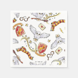 Watercolor GRYFFINDOR™ Hedwig-Muster Serviette