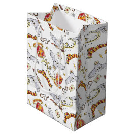 Watercolor GRYFFINDOR™ Hedwig Pattern Mittlere Geschenktüte