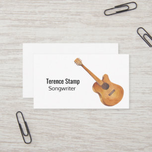 Watercolor Guitar Musician Business Card Visitenkarte