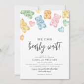 Watercolor Gummy Bears Baby Shower Einladung (Vorderseite)