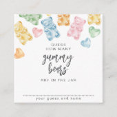 Watercolor Gummy Bears Baby Shower Game Begleitkarte (Vorderseite)